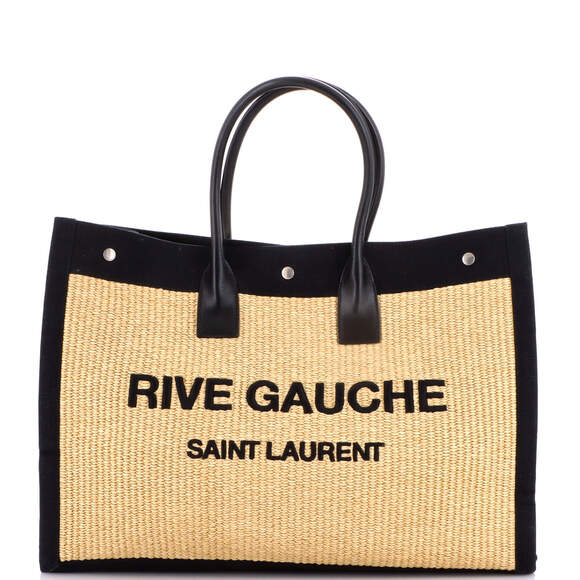Saint Laurent Handbags - Saint Laurent Large Rive Gauche Shopper Tote Raffia with Canvas